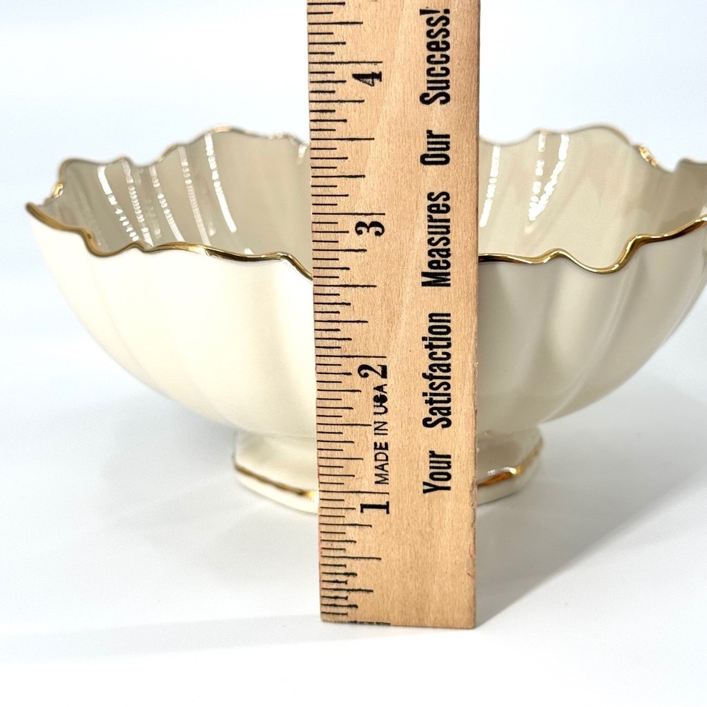 VTG LENOX 2 Symphony Sculptured 24k Gold Detailed Pedestal Bowls - Picture 7 of 11